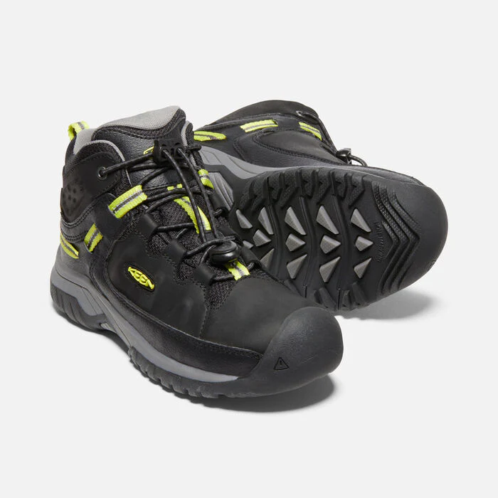 Big Kid's Targhee  Waterproof Hiking Boot Black Steel Grey - Image 5